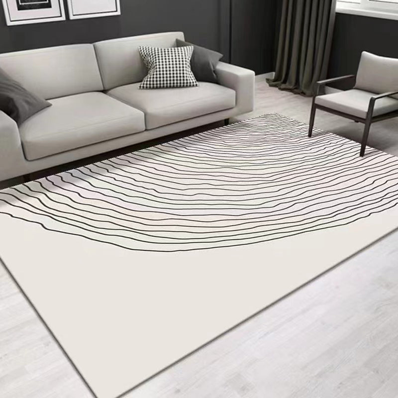 Tappeto grigio con stampa di geometria poliestere moderna tappeto resistente alle macchie per soggiorno