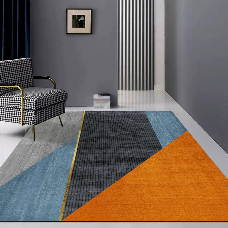 Grauer Graphenteppich Polyester Moderner Teppich nicht rutschfestem Hintergrund Teppich für Salon