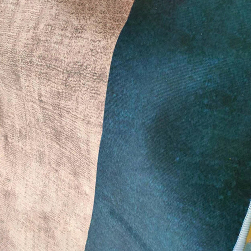 White Modern Rug Polyester Wave Pattern Rug Washable Rug for Living Room