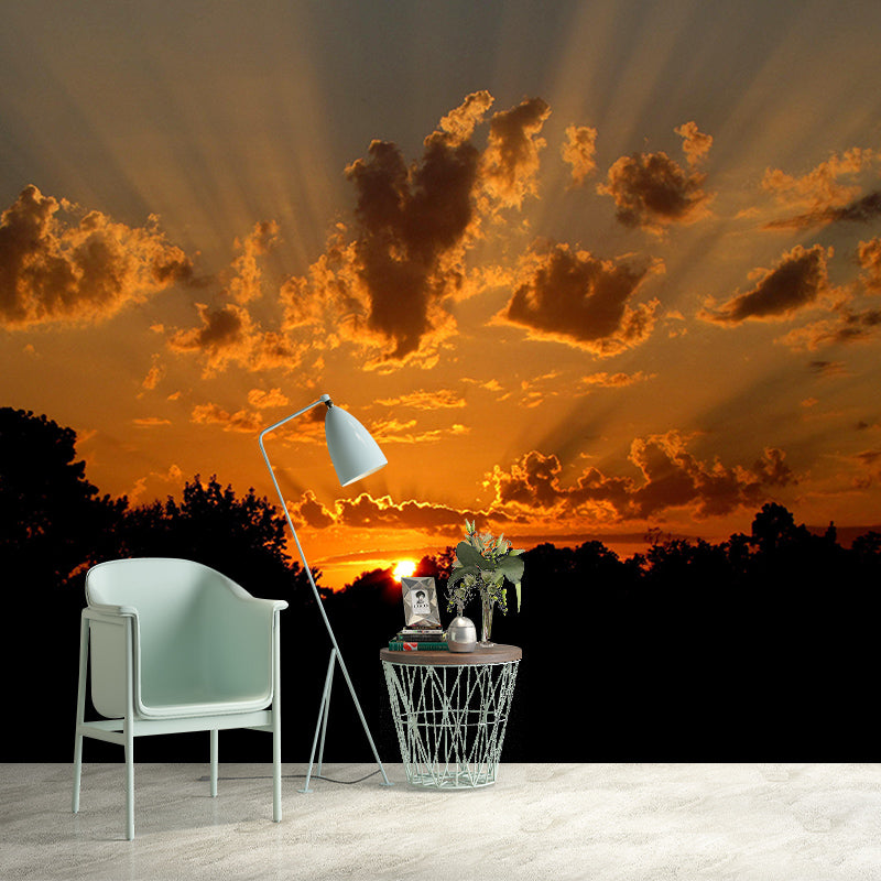 Environment Friendly Resistant Mural Wallpaper Colorful Sky Sleeping Room Wall Mural