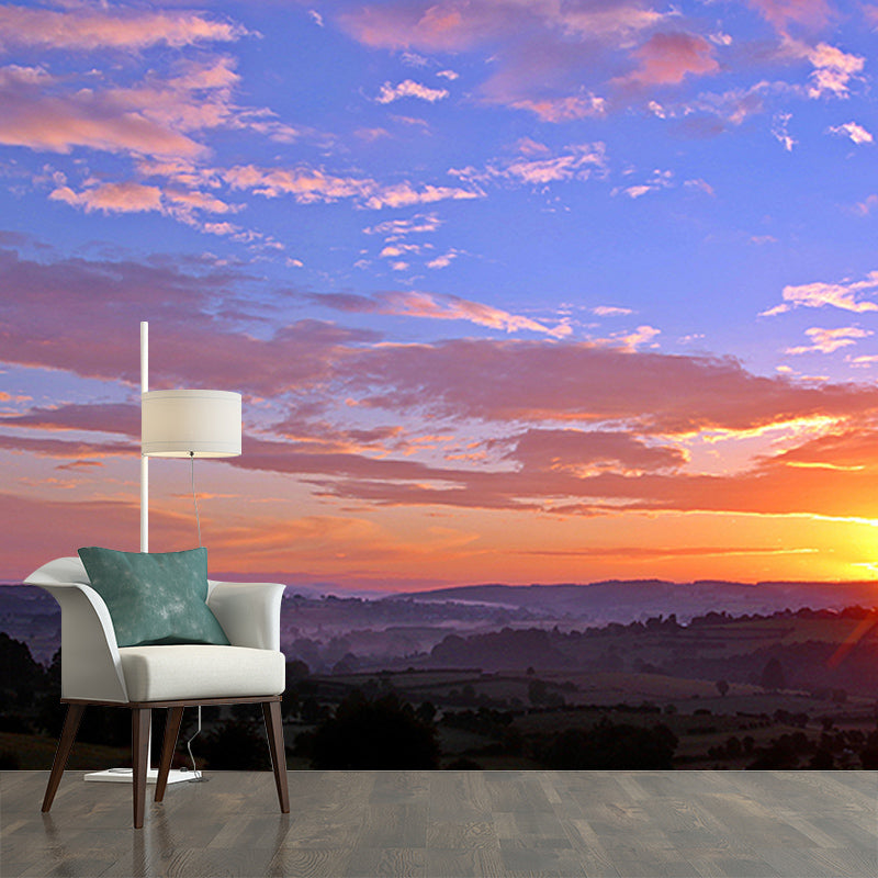 Environment Friendly Resistant Mural Wallpaper Colorful Sky Sleeping Room Wall Mural