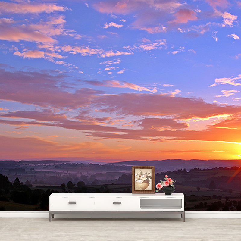 Environment Friendly Resistant Mural Wallpaper Colorful Sky Sleeping Room Wall Mural