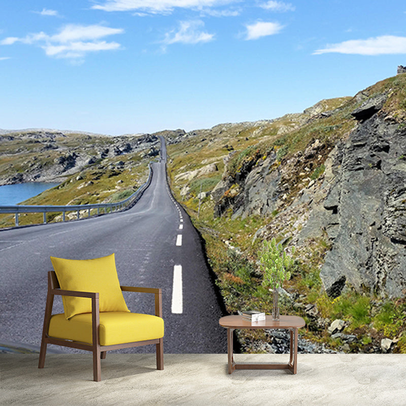 Eco-friendly Wall Mural Wallpaper Highway Photography Sitting Room Wall Mural