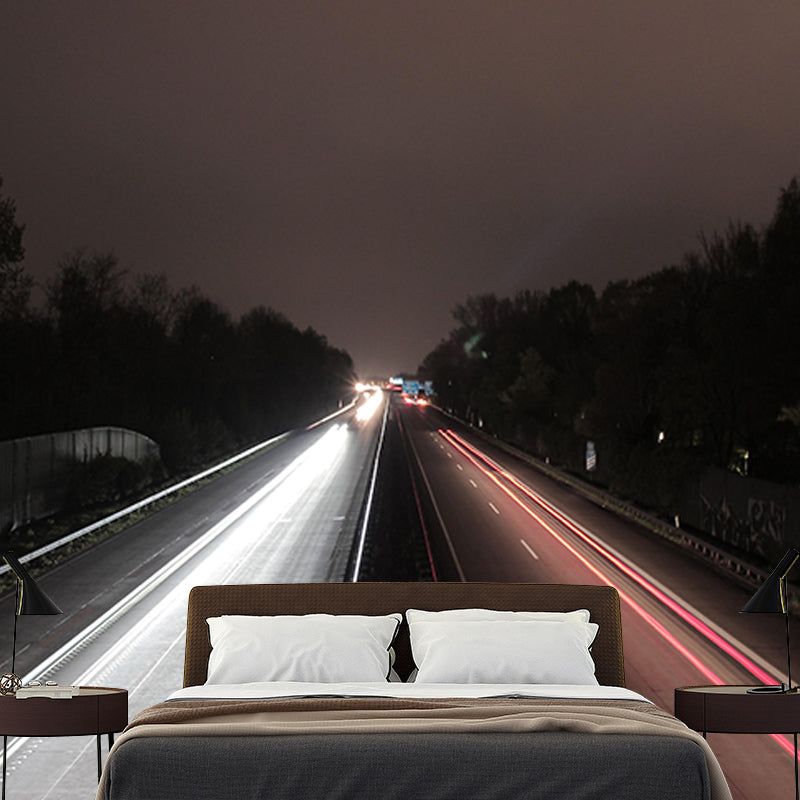 Highway Mildew Resistant Wallpaper Photography Sleeping Room Wall Mural