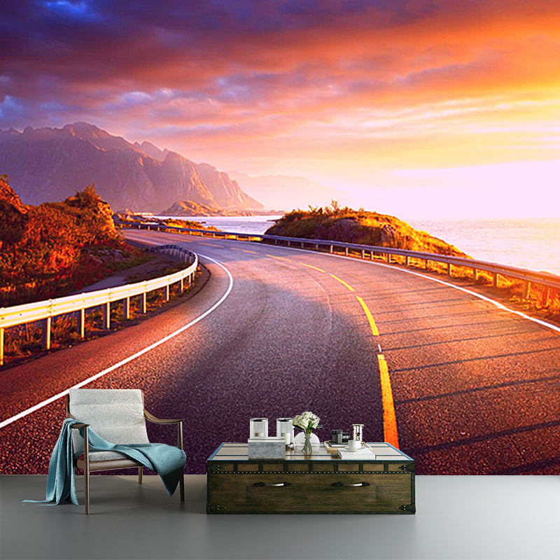 Highway Photography Stain Resistant Mural Wallpaper Sleeping Room Wall Mural