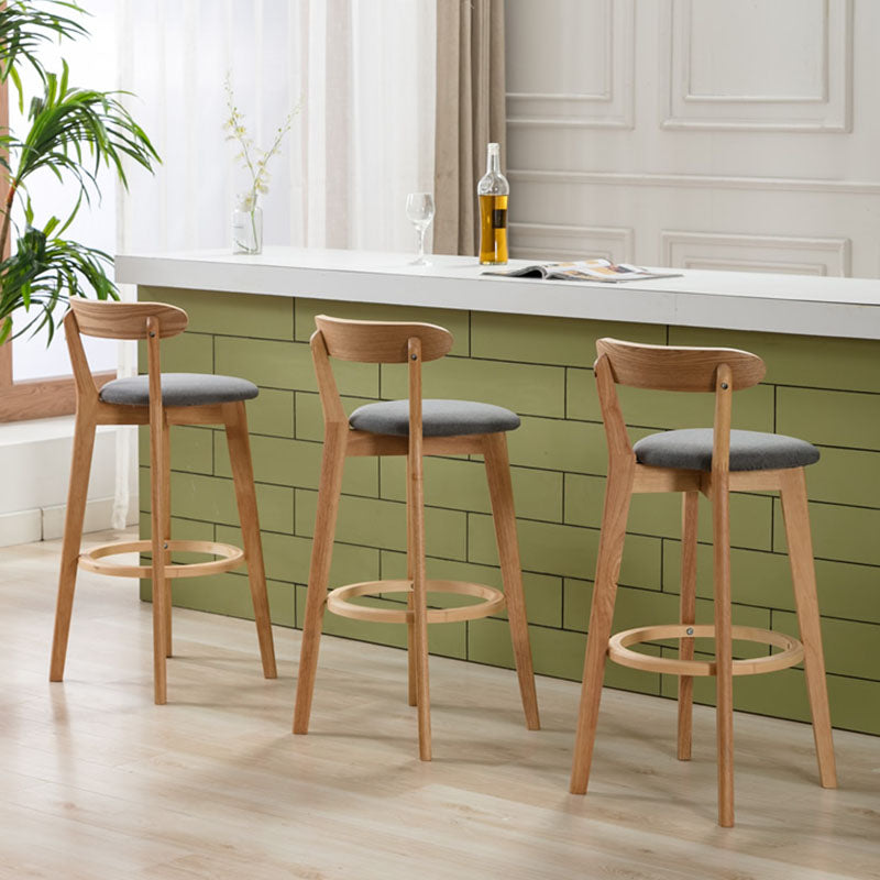 Taburetes de mostrador tapizado de madera natural taburetes de bar de reposapiés escandinavos
