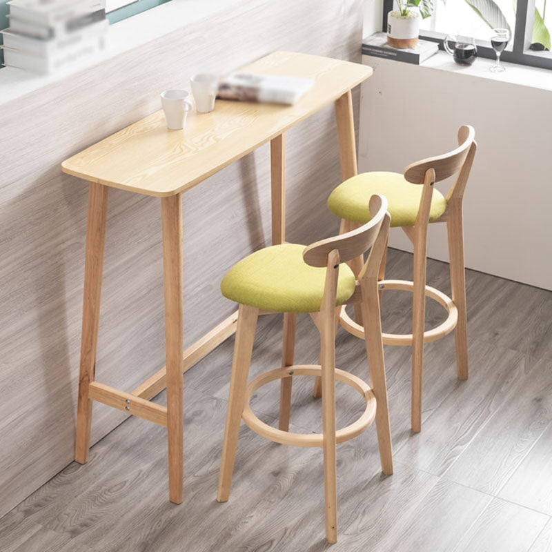 Taburetes de mostrador tapizado de madera natural taburetes de bar de reposapiés escandinavos