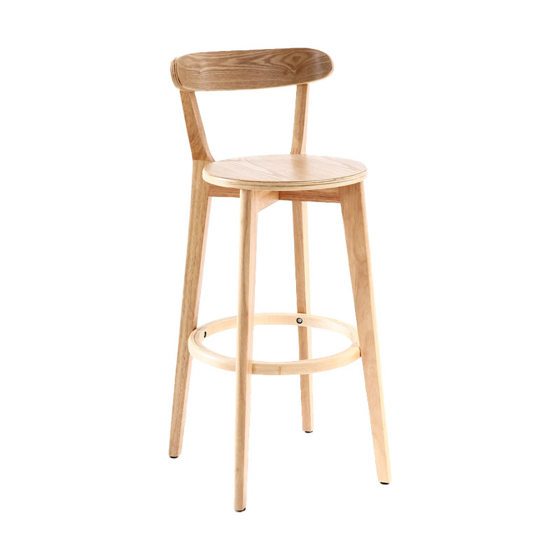 Taburetes de mostrador tapizado de madera natural taburetes de bar de reposapiés escandinavos