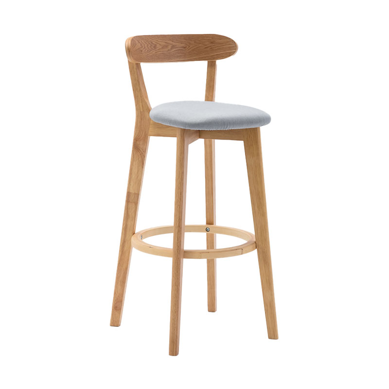 Taburetes de mostrador tapizado de madera natural taburetes de bar de reposapiés escandinavos