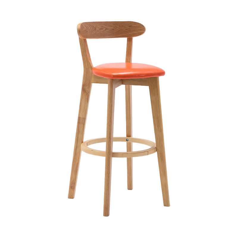 Taburetes de mostrador tapizado de madera natural taburetes de bar de reposapiés escandinavos