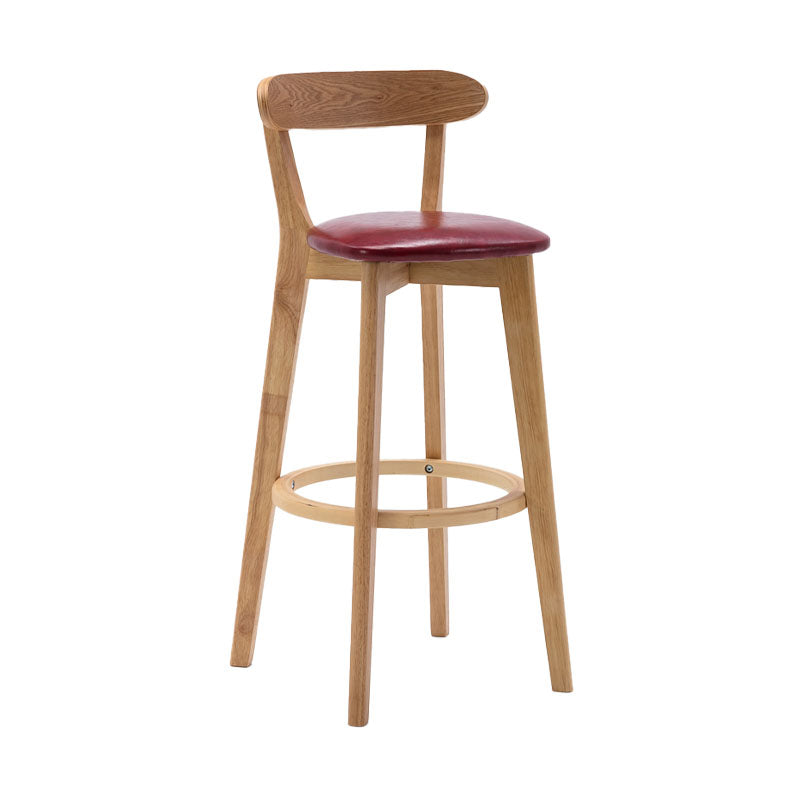 Taburetes de mostrador tapizado de madera natural taburetes de bar de reposapiés escandinavos