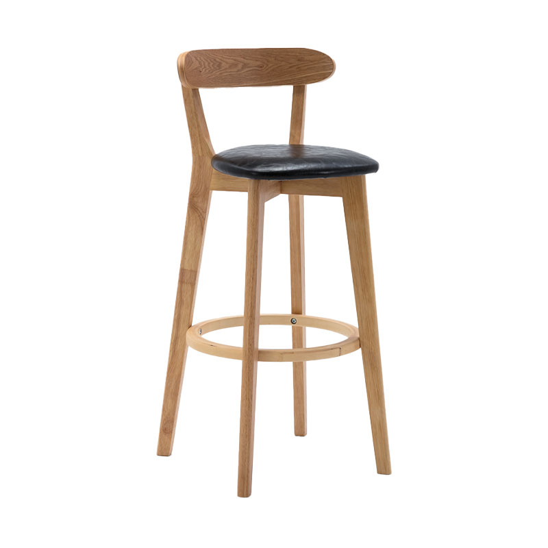 Taburetes de mostrador tapizado de madera natural taburetes de bar de reposapiés escandinavos