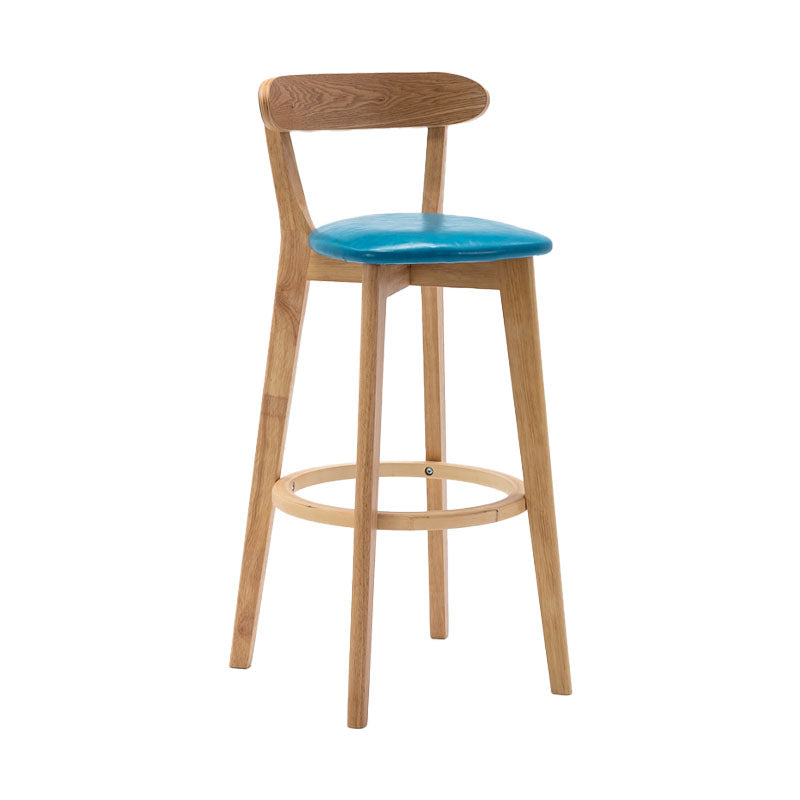 Taburetes de mostrador tapizado de madera natural taburetes de bar de reposapiés escandinavos