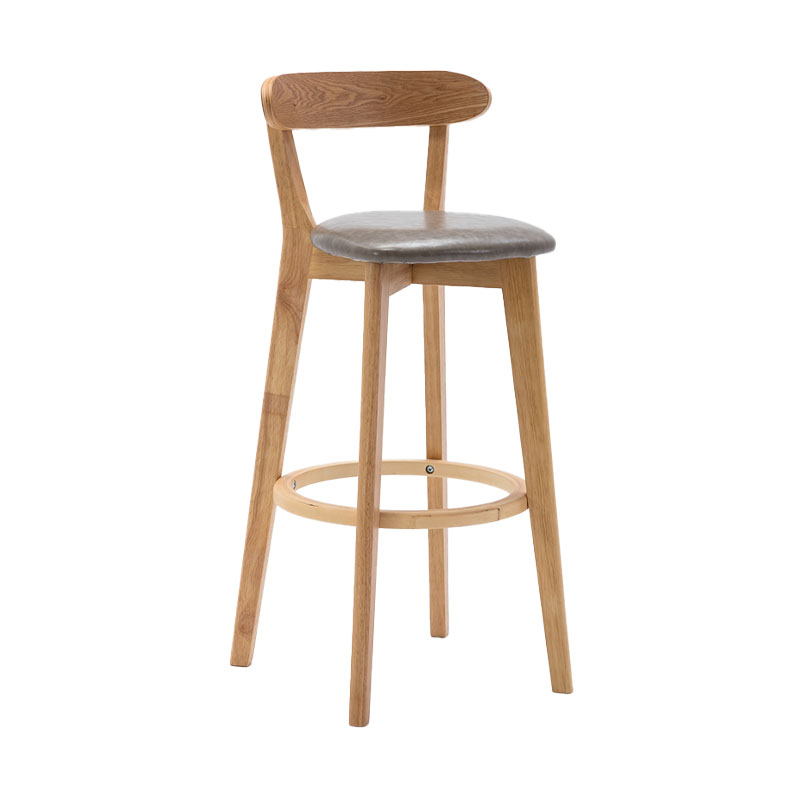 Taburetes de mostrador tapizado de madera natural taburetes de bar de reposapiés escandinavos