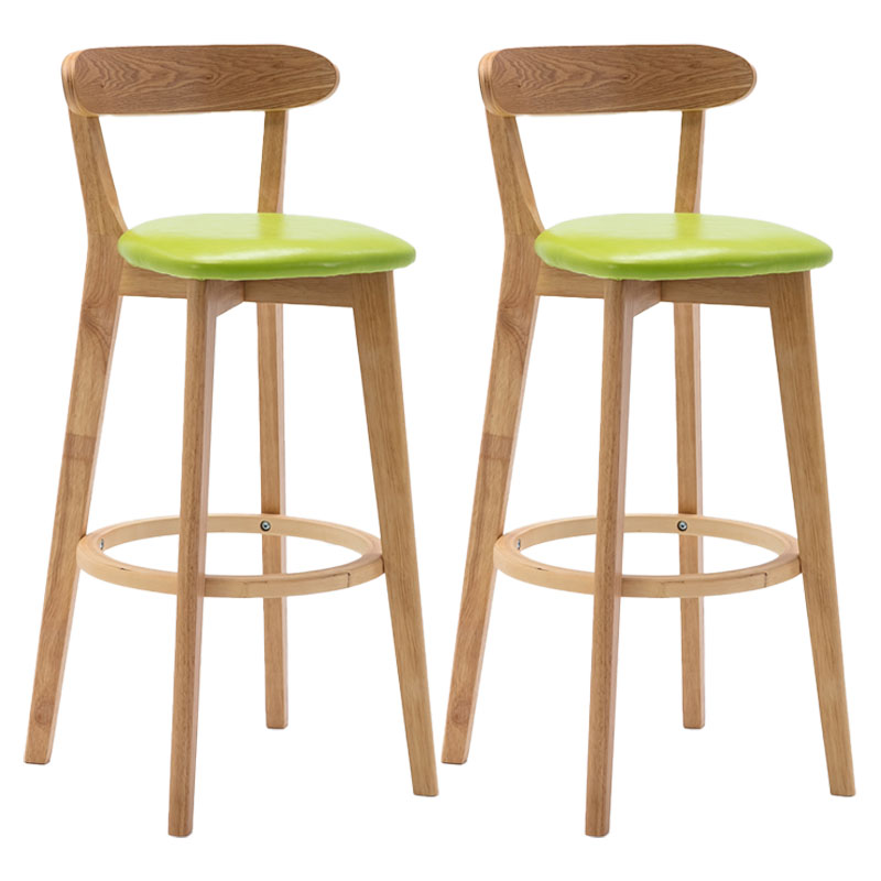 Taburetes de mostrador tapizado de madera natural taburetes de bar de reposapiés escandinavos