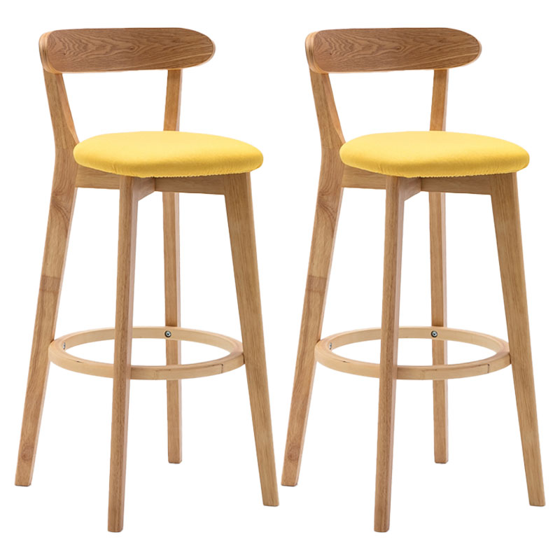 Taburetes de mostrador tapizado de madera natural taburetes de bar de reposapiés escandinavos