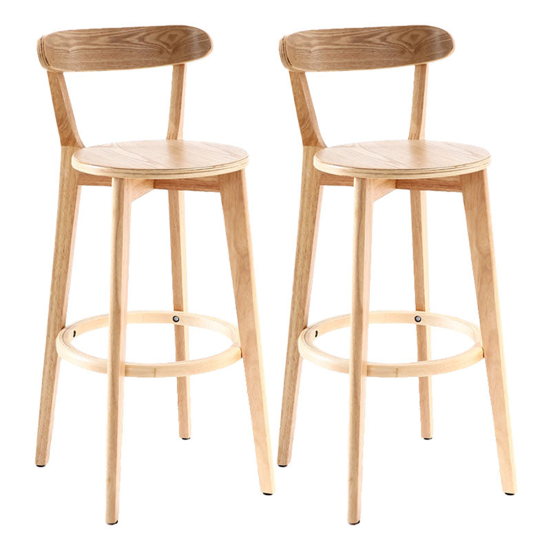 Taburetes de mostrador tapizado de madera natural taburetes de bar de reposapiés escandinavos