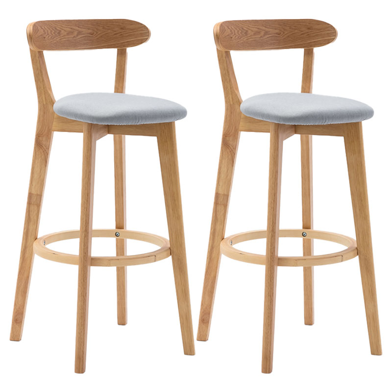Taburetes de mostrador tapizado de madera natural taburetes de bar de reposapiés escandinavos