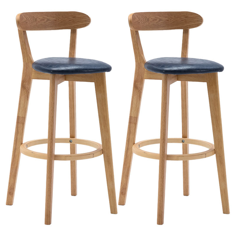 Taburetes de mostrador tapizado de madera natural taburetes de bar de reposapiés escandinavos