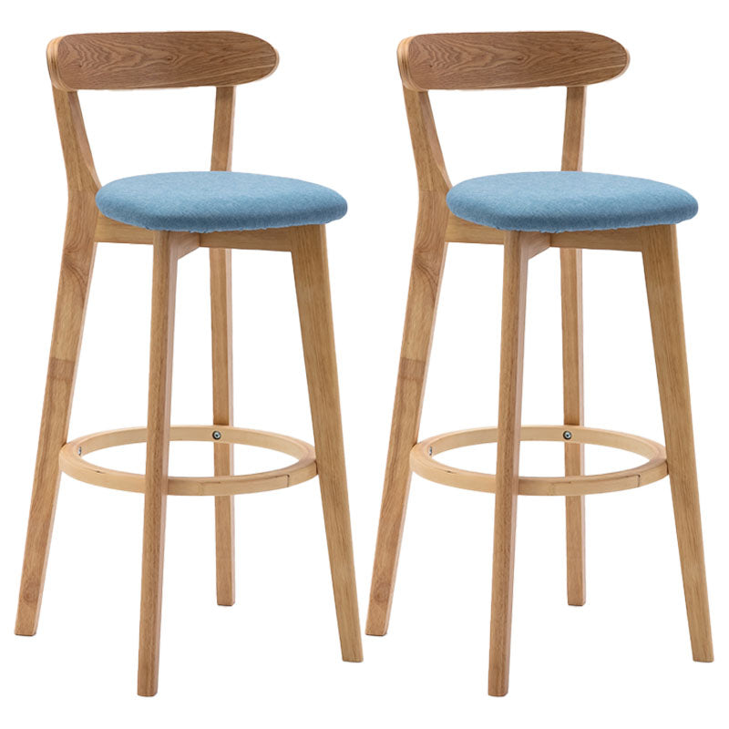 Taburetes de mostrador tapizado de madera natural taburetes de bar de reposapiés escandinavos