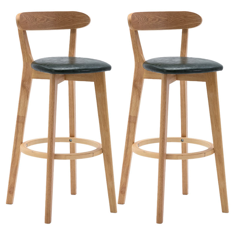 Taburetes de mostrador tapizado de madera natural taburetes de bar de reposapiés escandinavos