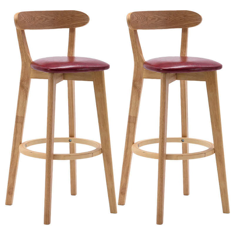 Taburetes de mostrador tapizado de madera natural taburetes de bar de reposapiés escandinavos