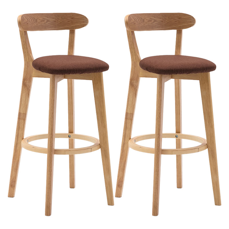 Taburetes de mostrador tapizado de madera natural taburetes de bar de reposapiés escandinavos