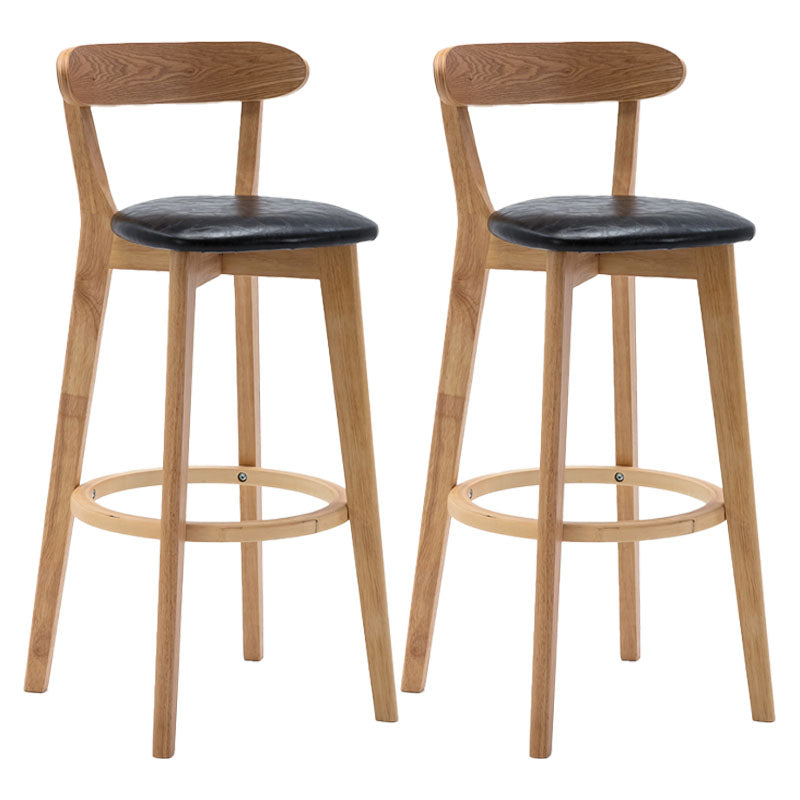 Taburetes de mostrador tapizado de madera natural taburetes de bar de reposapiés escandinavos