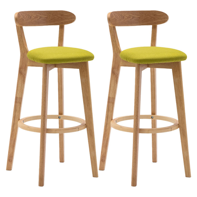 Taburetes de mostrador tapizado de madera natural taburetes de bar de reposapiés escandinavos