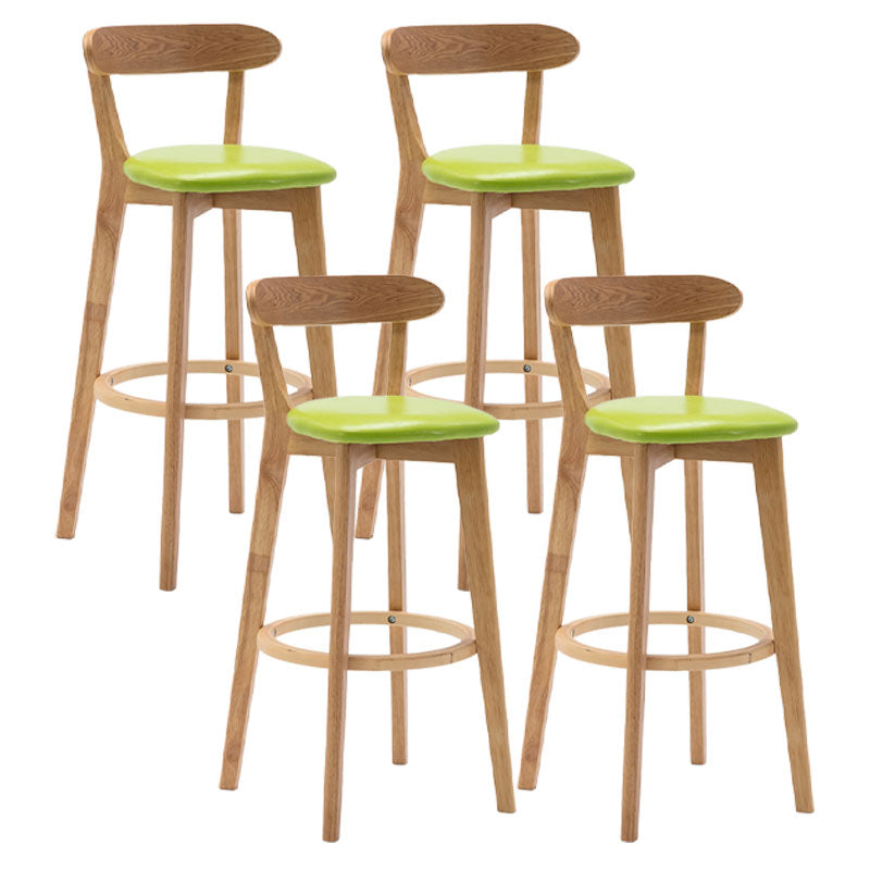 Taburetes de mostrador tapizado de madera natural taburetes de bar de reposapiés escandinavos