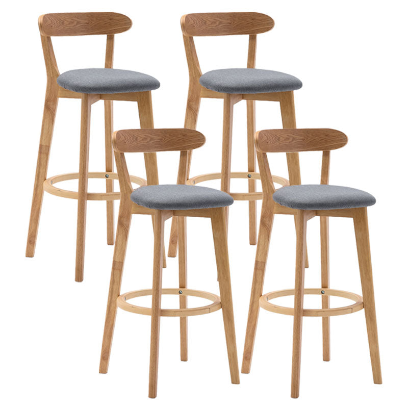 Taburetes de mostrador tapizado de madera natural taburetes de bar de reposapiés escandinavos