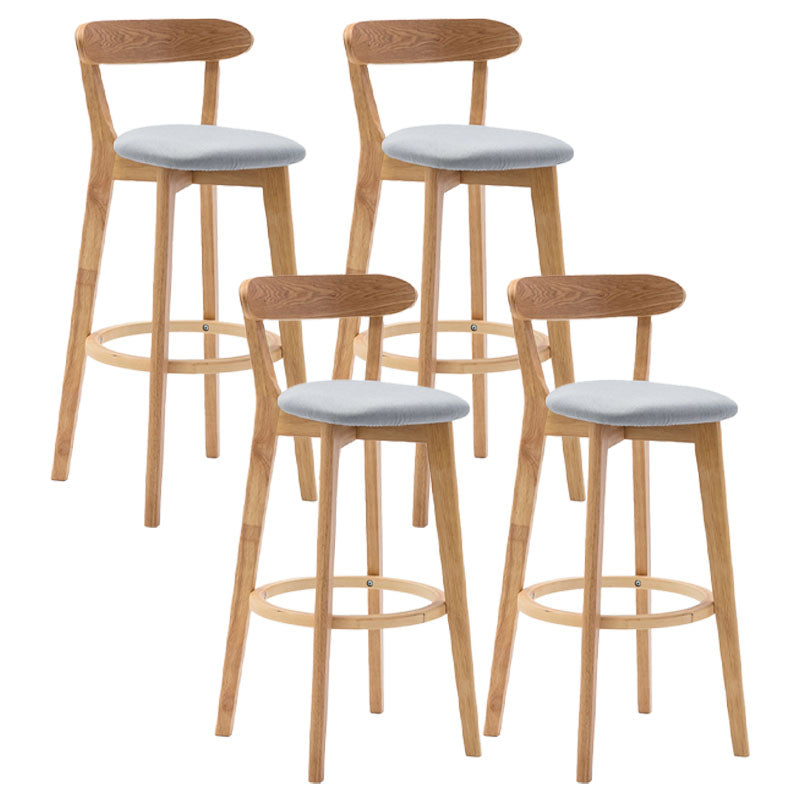 Taburetes de mostrador tapizado de madera natural taburetes de bar de reposapiés escandinavos