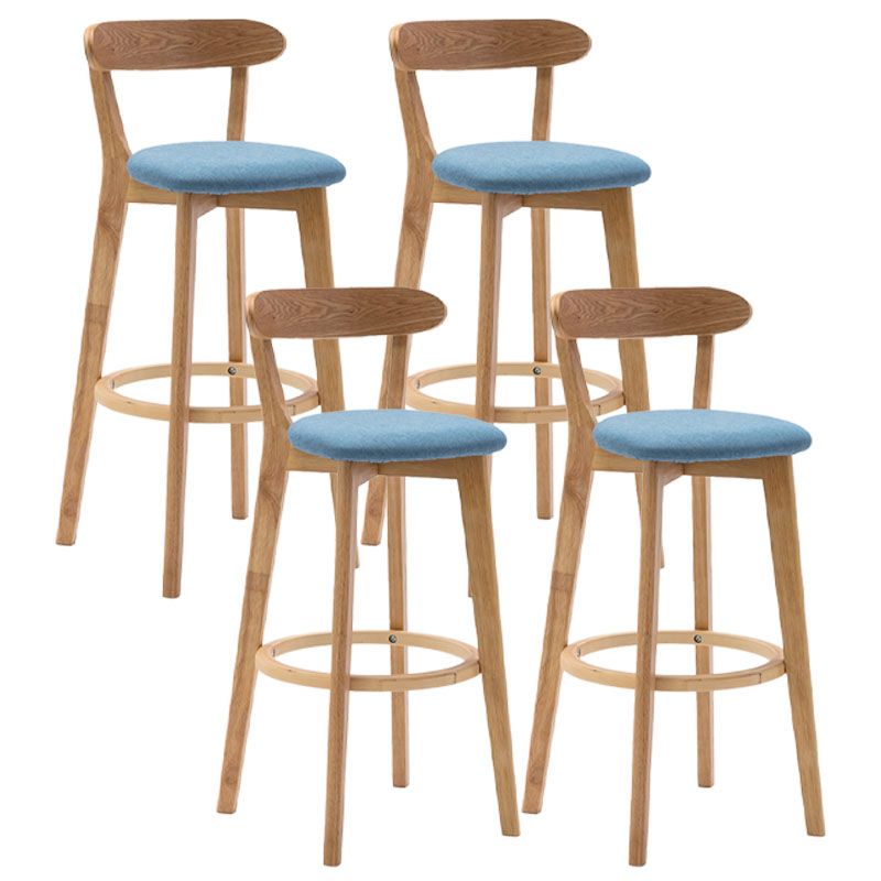 Taburetes de mostrador tapizado de madera natural taburetes de bar de reposapiés escandinavos