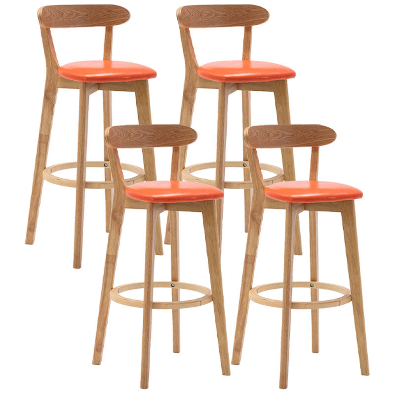 Taburetes de mostrador tapizado de madera natural taburetes de bar de reposapiés escandinavos
