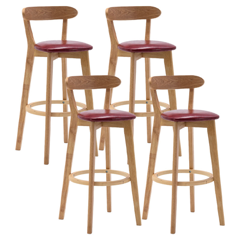 Taburetes de mostrador tapizado de madera natural taburetes de bar de reposapiés escandinavos