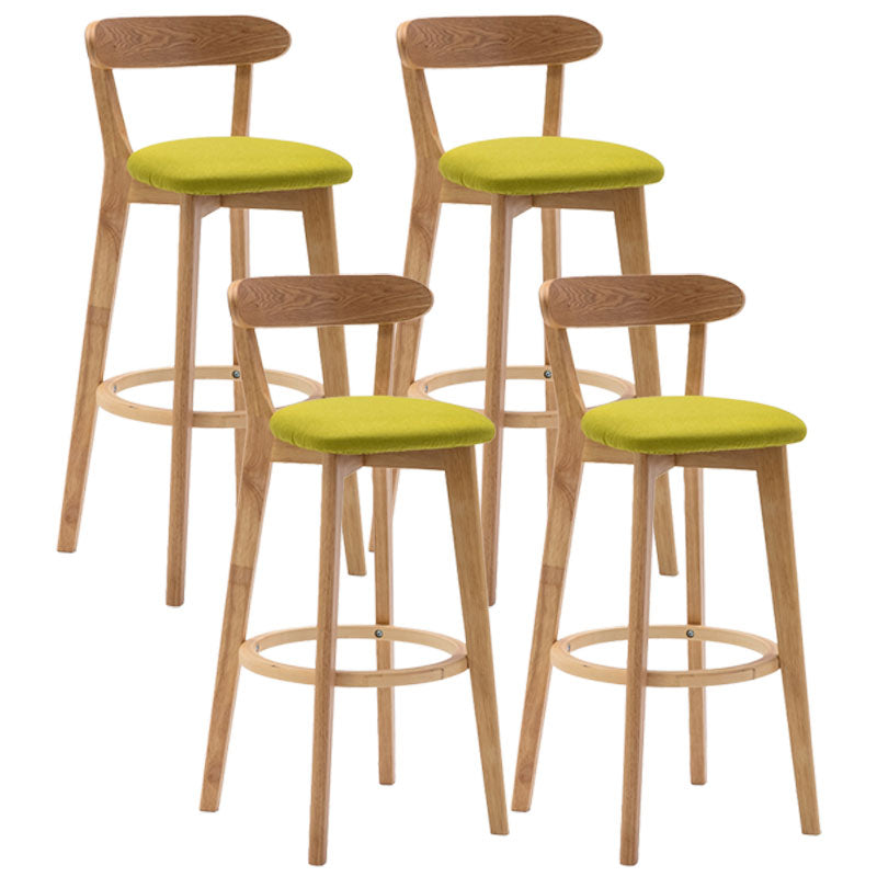 Taburetes de mostrador tapizado de madera natural taburetes de bar de reposapiés escandinavos