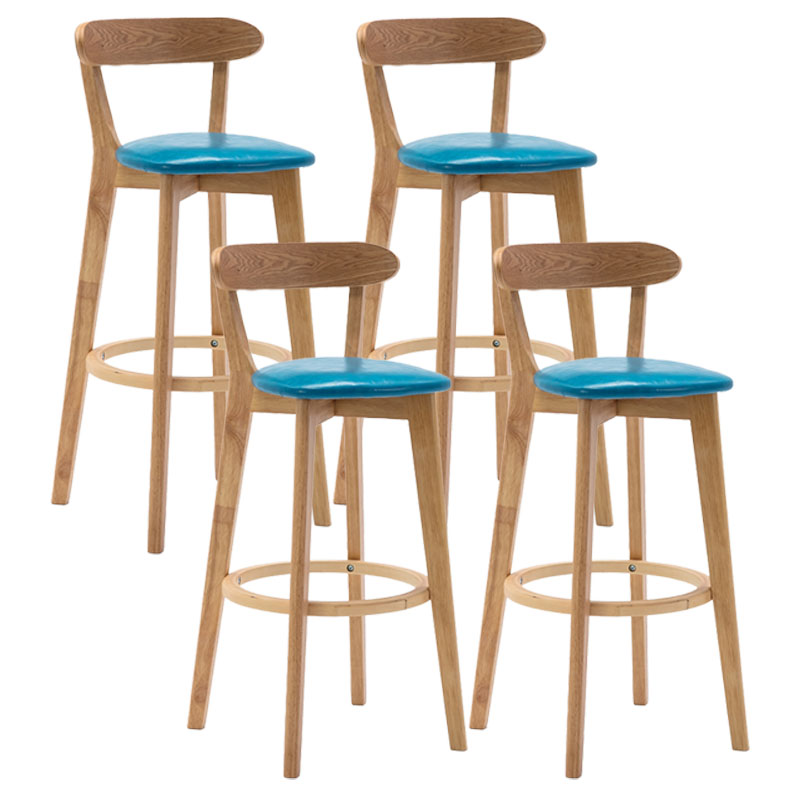 Taburetes de mostrador tapizado de madera natural taburetes de bar de reposapiés escandinavos