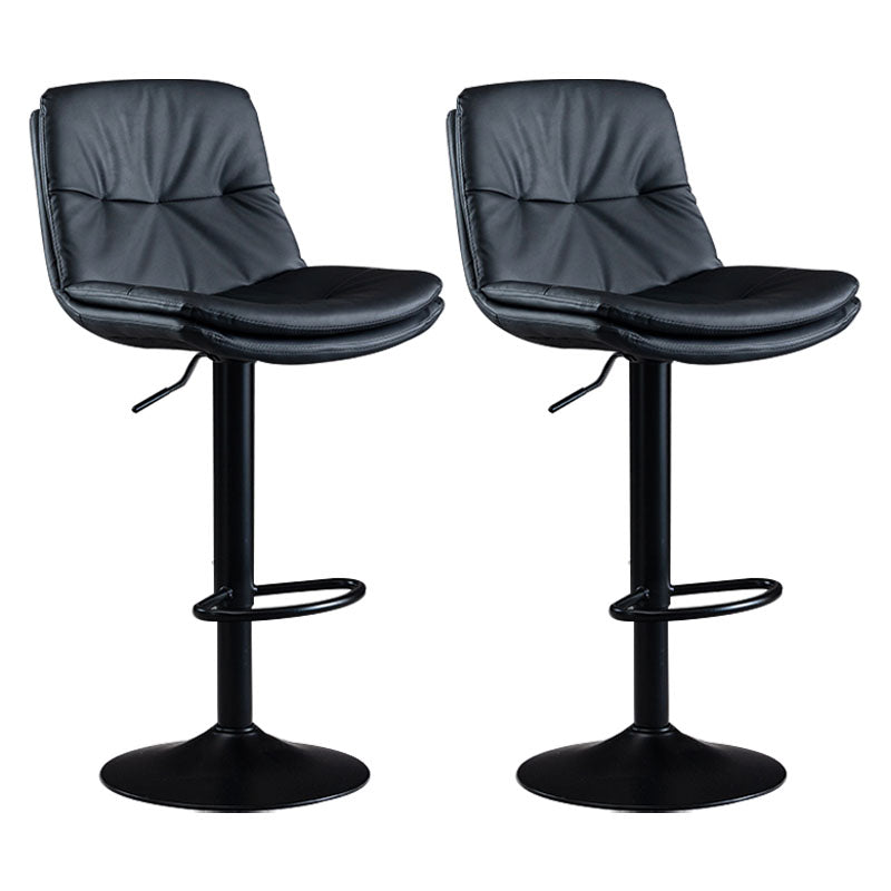 Nordic Steel Adjustable Swivel Barstool Indoor Tall Stool with Leather Seat