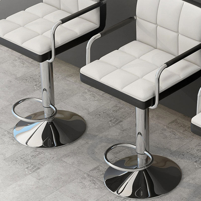 Scandinavian Adjustable Height Swivel Counter Stools Metal Upholstered Bar Stools