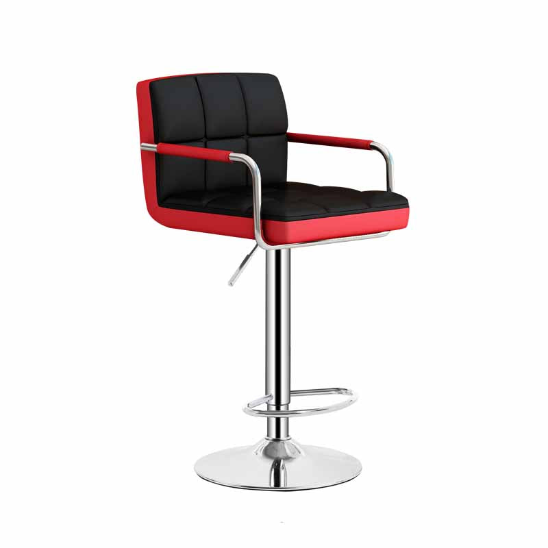 Scandinavian Adjustable Height Swivel Counter Stools Metal Upholstered Bar Stools
