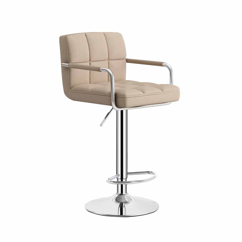 Scandinavian Adjustable Height Swivel Counter Stools Metal Upholstered Bar Stools