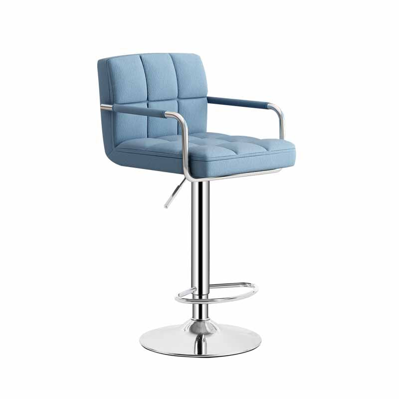 Scandinavian Adjustable Height Swivel Counter Stools Metal Upholstered Bar Stools