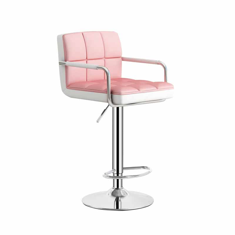 Scandinavian Adjustable Height Swivel Counter Stools Metal Upholstered Bar Stools