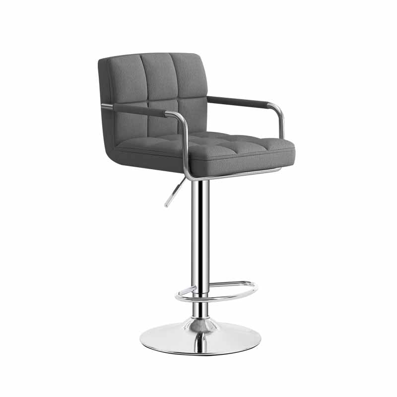 Scandinavian Adjustable Height Swivel Counter Stools Metal Upholstered Bar Stools