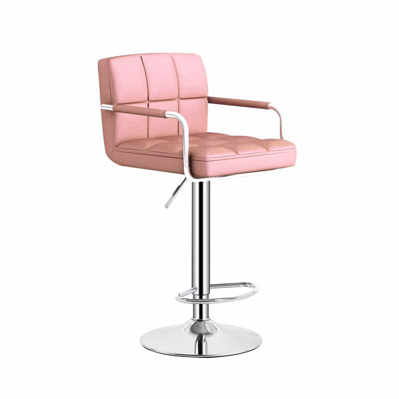 Scandinavian Adjustable Height Swivel Counter Stools Metal Upholstered Bar Stools