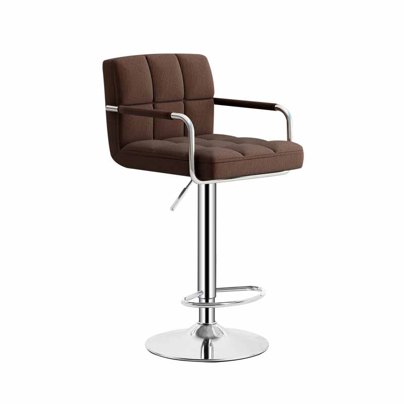Scandinavian Adjustable Height Swivel Counter Stools Metal Upholstered Bar Stools