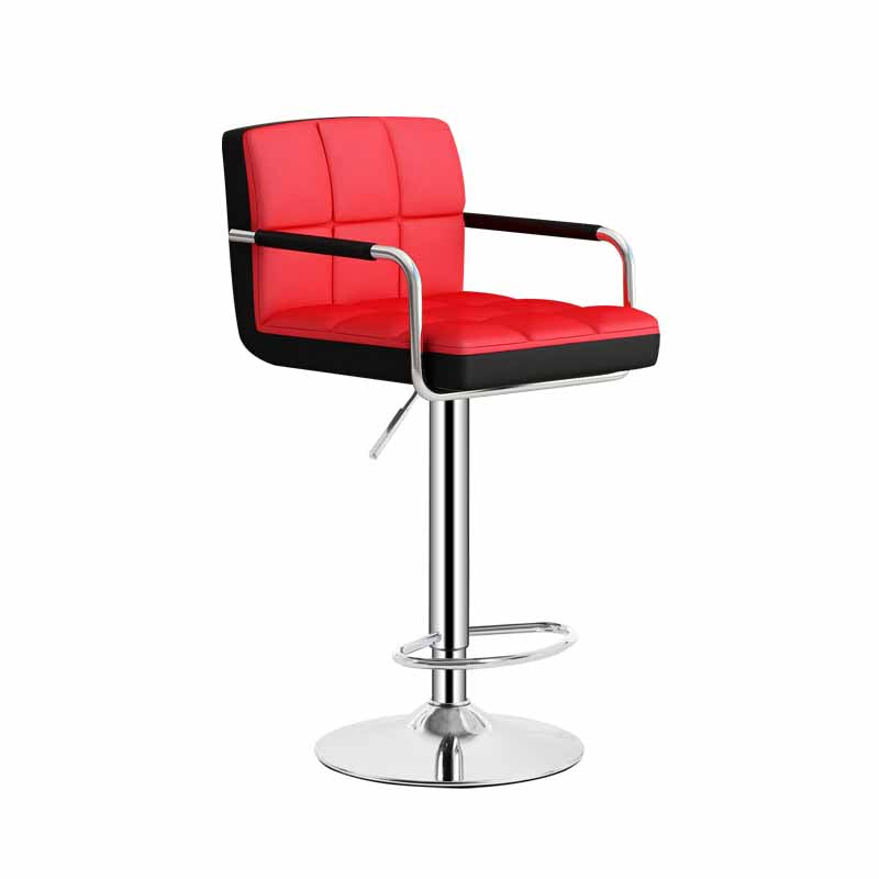 Scandinavian Adjustable Height Swivel Counter Stools Metal Upholstered Bar Stools