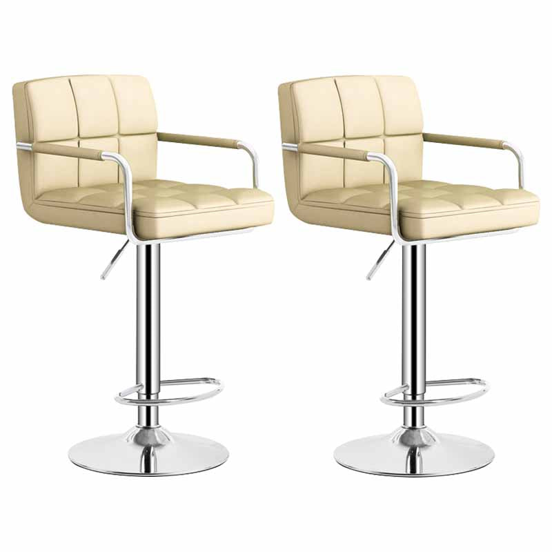 Scandinavian Adjustable Height Swivel Counter Stools Metal Upholstered Bar Stools