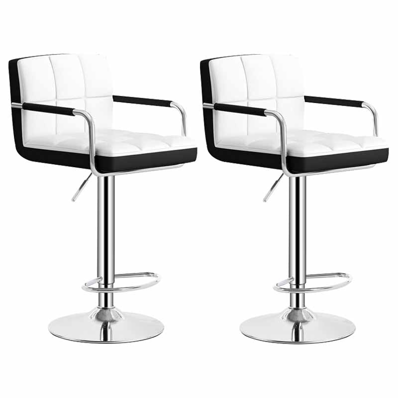 Scandinavian Adjustable Height Swivel Counter Stools Metal Upholstered Bar Stools