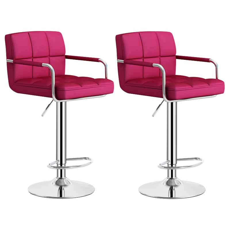 Scandinavian Adjustable Height Swivel Counter Stools Metal Upholstered Bar Stools